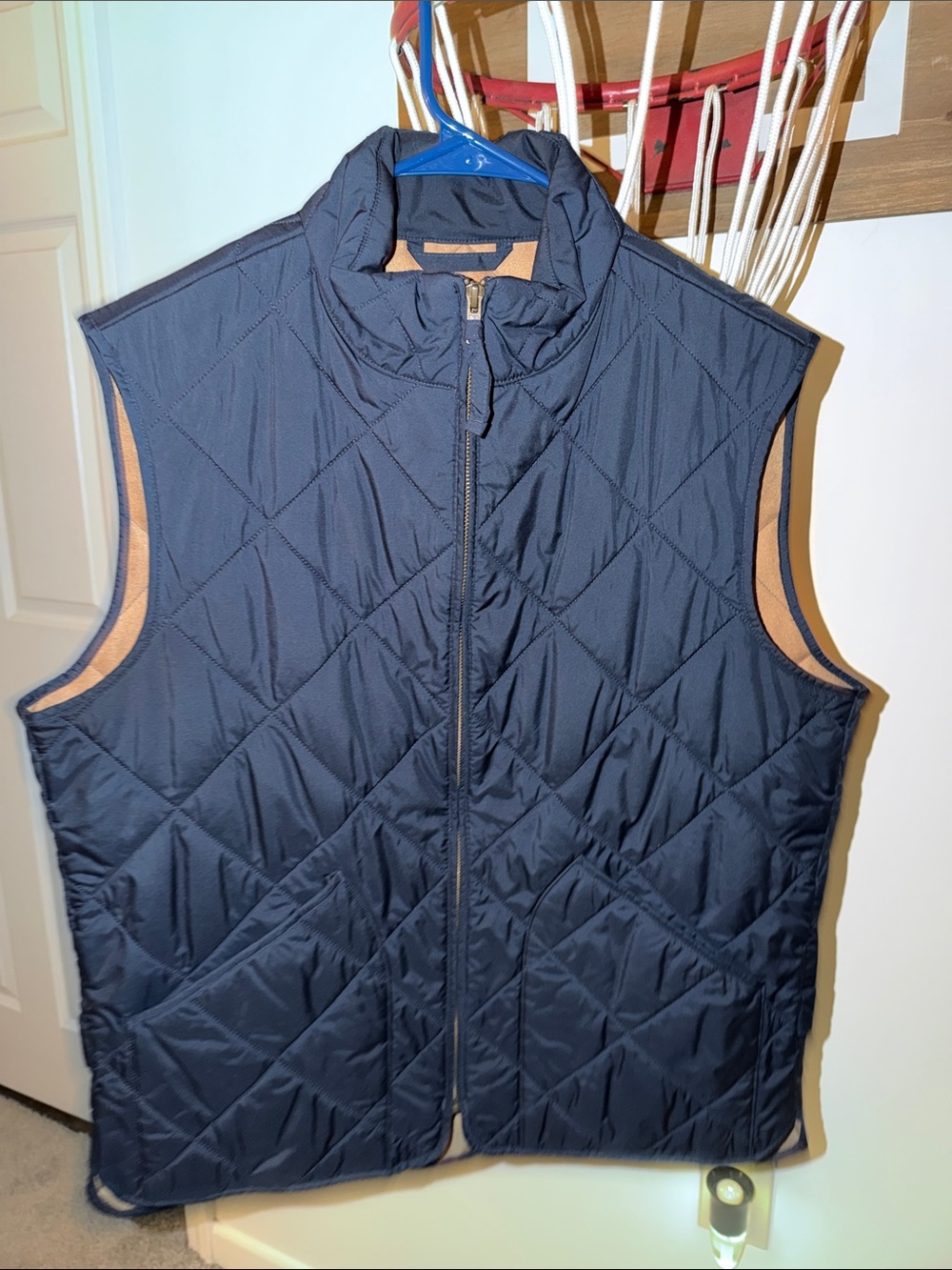 J Crew Mens Quilted Vest (Navy) - Size M